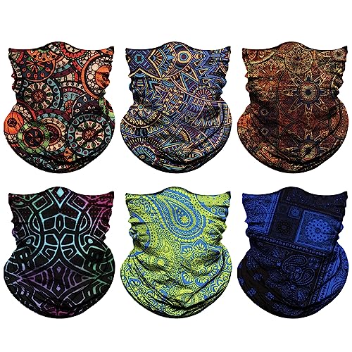 JOEYOUNG Headwear, Bandana, Neck Gaiter Head Wrap Headband Balaclava Magic Scarf - color: A-boho 4
