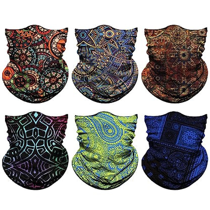 JOEYOUNG Headwear, Bandana, Neck Gaiter Head Wrap Headband Balaclava Magic Scarf - color: A-boho 4