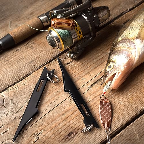 HINZIC 2 Pack Fast Knot Tyer for Fishing Line, Stainless Steel Quick Fly Nail Knot Tying Tool Equipment for Fishing Hooks Lures Ties