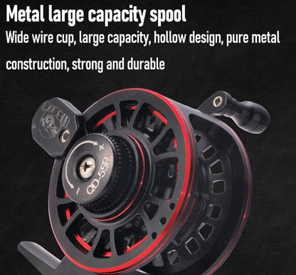 Metal Ice Fishing Reel High Speed 3.0:1, 3+1BB Inline Ice Fishing Reels