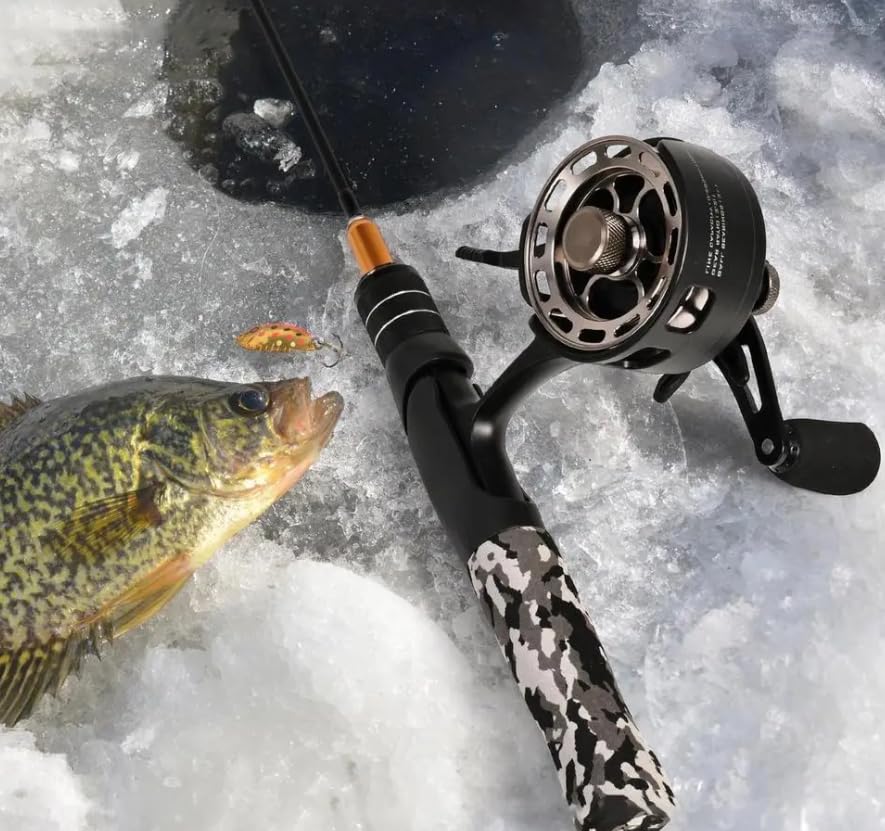 Pack of 1 Inline Fishing Reel Large Spool Diameter Inline Freespool Reel Wear Resistant 3 + 1 BB Ice Fishing Gear for Sea Lake Pond Metal
