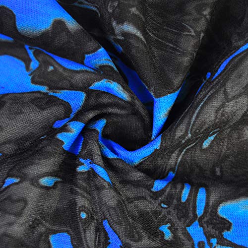 Obacle Seamless Face Mask Rave Bandana Men Women for Dust Sun Wind Protection - color: Pure Black Blue