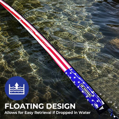 KastKing MeshGuard Rod Socks, Fishing Rod Sleeve, Neoprene Fishing Pole Sleeve, Fishing Rod Covers, Built-in Hanging Loop & Adjustable Lanyard, Fits Casting, Spinning, & Fly Rods - color: Flag 4 Pcs, style: Casting/Trolling