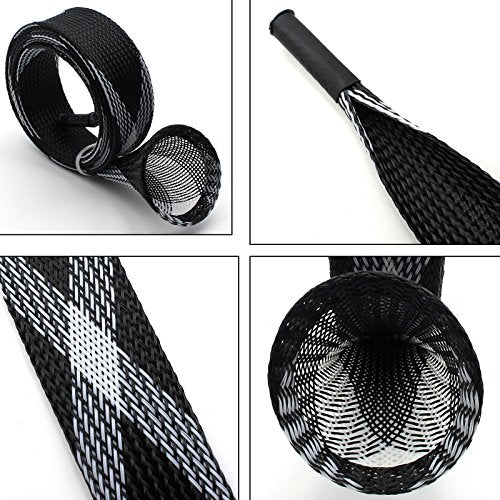 Mr. Z Pack of 4 Casting Fishing Rod Sleeves with 2 Rod Straps Fishing Rod Covers Pole Jacket Rod Socks - color: White and Black