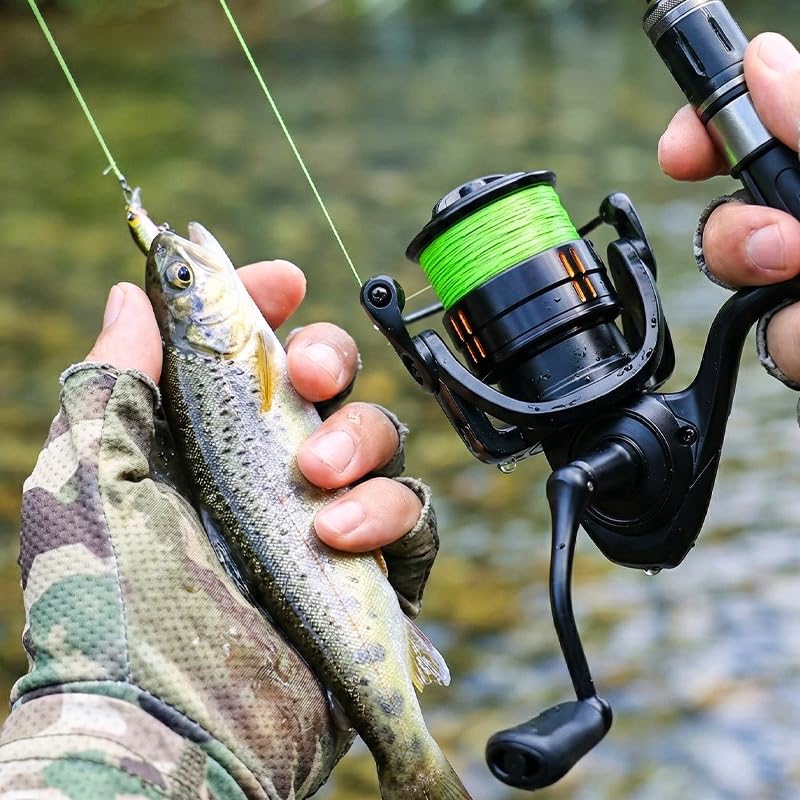 1pcs Ultralight Spinning Reel, Micro Fishing Reel with CNC Aluminum Metal Spool & Slow Oscillation System Smooth Drag Baitcasting Reel for Trout & Panfish, Freshwater Saltwater - size: 2000
