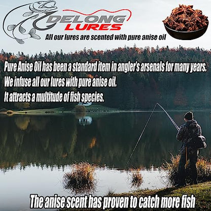 DELONG LURES - Mayfly Nymph Soft Plastic Fishing Bait Lure, Mayfly Lures for Freshwater Saltwater Scented Mayflies for Peacock Bass Largemouth Bass Smallmouth Bass Crappie Panfish and Trout - color: Mayfly 30 Pack