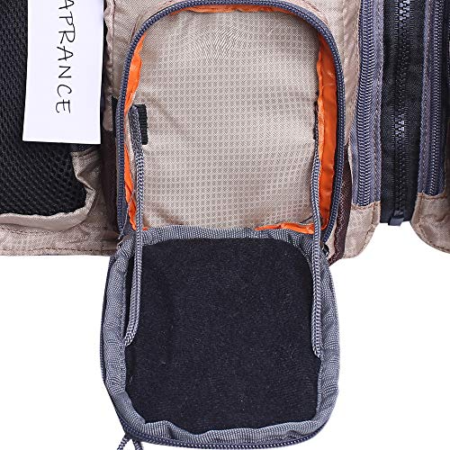 Raprance Fly Fishing Vest Backpack - Adjustable Lightweight and Quick-Dry, with 17 Pocketsfor Trout Bass Saltwate - color: Fv01-khaki
