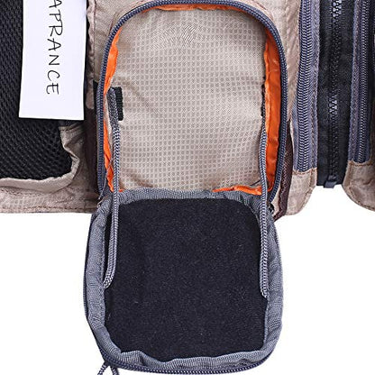 Raprance Fly Fishing Vest Backpack - Adjustable Lightweight and Quick-Dry, with 17 Pocketsfor Trout Bass Saltwate - color: Fv01-khaki