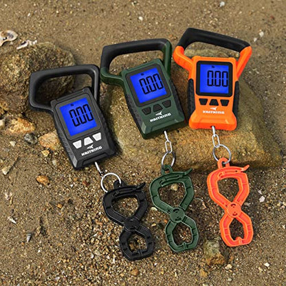 KastKing Fish Scale, WideView Floating Waterproof Digital Scale, 2.5” Large LCD Display, 110lb Capacity, Multi-Mode Pound/Ounces & Kilograms, Stores up to 9 Weights, Fishing Gifts for Men - color: D: Black combo
