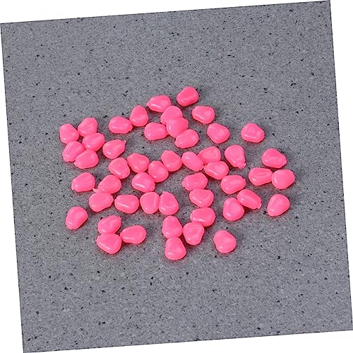 VOSAREA 50Pcs Pink Fake Corn Fishing Lures Soft Baits for Bass Carp Trout Simulation Baits Sweet Corn Scent Reusable PVC Material for Freshwater Saltwater Lakes Rivers