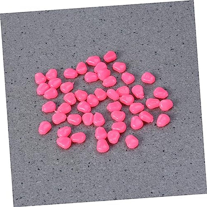 VOSAREA 50Pcs Pink Fake Corn Fishing Lures Soft Baits for Bass Carp Trout Simulation Baits Sweet Corn Scent Reusable PVC Material for Freshwater Saltwater Lakes Rivers
