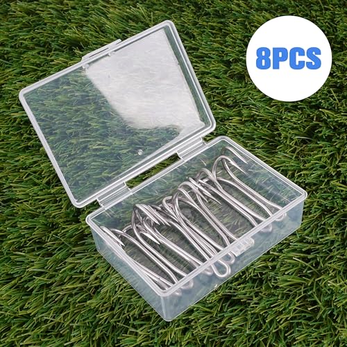 Classic Double Fishing Hooks Frog Hooks Fishing Double Hooks, 8pcs Stainless Steel Fishing Hooks with Strong Sharp Open Shank Barbed for Saltwater and Freshwater - size: 9/0-8pcs