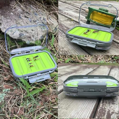 Aventik Silicone Fly Fishing Box Jig Box Waterproof Streamer flies Case Double Sided Clear Lid Storage Lure Case Saltwater Freshwater (XSA:4.24x3.04x1.36inch) - style: XSA:4.24x3.04x1.36inch