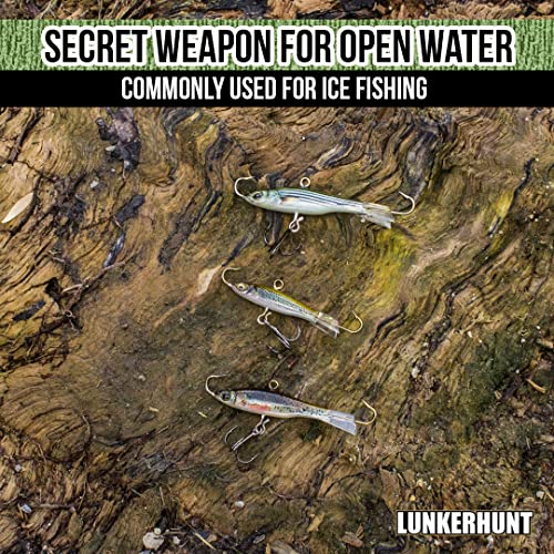 Lunkerhunt Straight Up Jigs for Bass Fishing | Ice Water Fishing Bait | Fast Sinking with Ultra-Sharp Hooks
