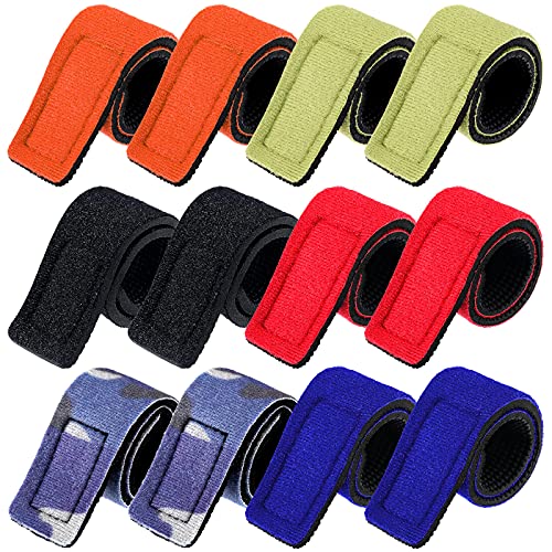 Sumind 12 Pcs Fishing Rod Straps Ties, Fishing Pole Belts Stretchy Straps, Elastic Tackle Ties Cable Holders Fit for Casting Rods, Spinning and Fly - color: Lovely Color