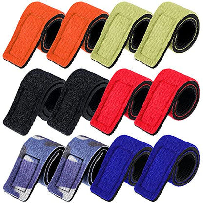 Sumind 12 Pcs Fishing Rod Straps Ties, Fishing Pole Belts Stretchy Straps, Elastic Tackle Ties Cable Holders Fit for Casting Rods, Spinning and Fly - color: Lovely Color