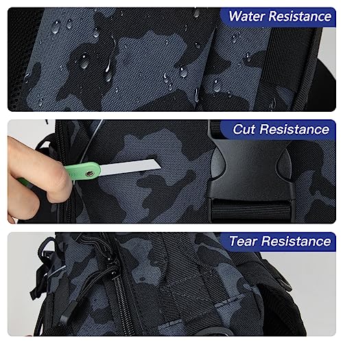Night Cat Fishing Tackle Backpack: Fly Fishing Sling Bag With Rod Holder Shoulder Storage