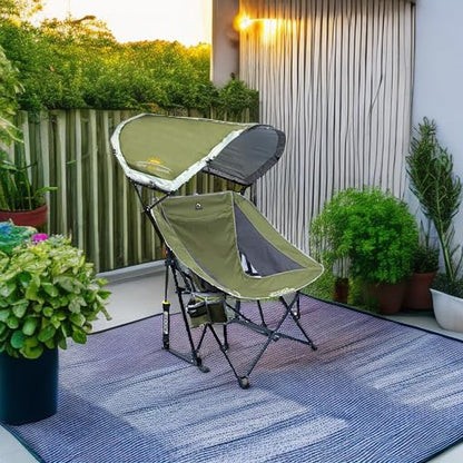 GCI Outdoor Pod Rocker Outdoor Rocking Chair with SunShade Canopy - color: Loden Green, style: Sunshade Rocker