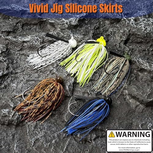 Weedless Football Jigs for Bass Fishing, Multi-Coloured Finesse Football Jig Heads with Vivid Hand-Tied Silicone Skirt and Weed Guard 1/4 3/8 1/2 3/4oz (Pack of 5) - size: 1/4oz-5pcs