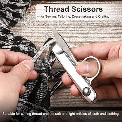 Mudder 2 Pcs Sewing Scissors Thread Snips with Protective Rubber Sleeve Mini Snippers Shears Small Trimming Nipper Clipper for Various Materials Fishing Line DIY Sewing Tailoring Dressmaking Crafting - style: Classical