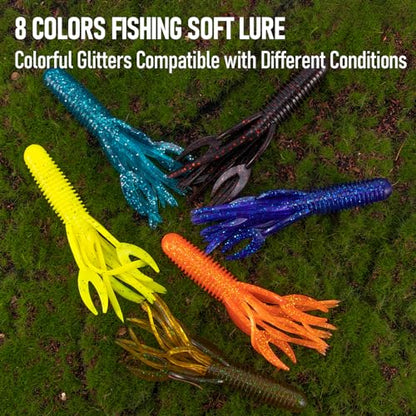Dr.Fish 10 Pack Crawfish Lures Plastic Fishing Lures Craw Tube Bait Soft Lure Bass Fishing Freshwater Texas Rig Bait Artificial Swimbait for Crappie Trout Bluegill Perch Walleye Panfish