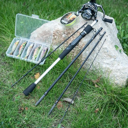 Goture Portable Travel Spinning Fishing Rod - 5/6 Sections Adjustable Rods with Case - Lightweight 24T Carbon Fiber Fishing Rods for Trout Bass Walleye Pike Saltwater Freshwater, 7FT Impact Series
