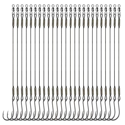 YOTO Circle Hooks Rigs with Saltwater Steel Leader Wire, 25/50PCS Octopus Hook Rig for Bass Catfish Fishing - color: 50pcs/bag, size: 2/0