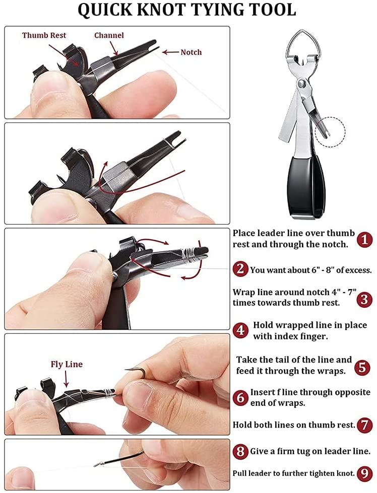 4 Pack Fishing Knot Tying Tool, Fast Line Clippers Tie Tippet Cutter Nipper Quick Nail with Retractor Zinger