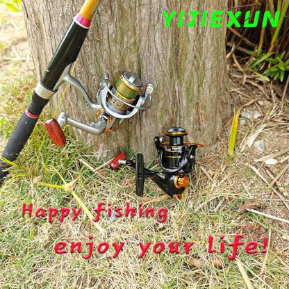 Spinning Reel,Freshwater Spinning Fishing Reels,CNC Alloy Wire Cup,5.2:1 Gear Ratio,2000,Max Drag 22Lbs,Smooth Fresh and Saltwater Fishing Reel - color: Black