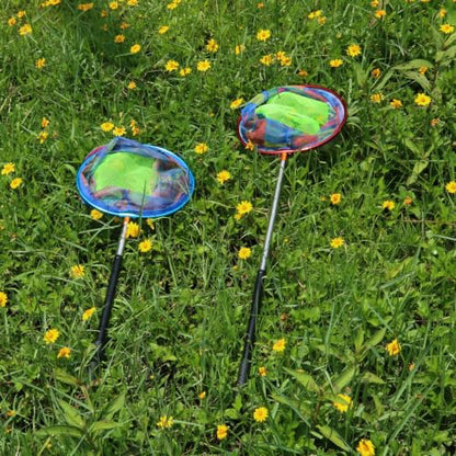 Fishing Nets with Bucket Fishing Retractable Landing Net Lightweight Aluminum Pole with Non-Slip Handle for Catch and Release and Release Frogs Butterfly Youth Outdoor - style: Green+yellow