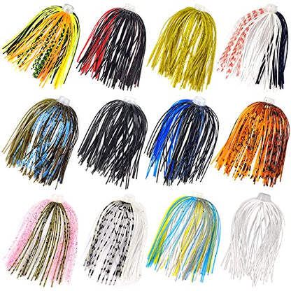 Riverruns Silicone Jig Skirts Fishing Lure Skirt Replacement for Spinnerbaits Bass Buzzbaits Fishing Jigs Fishing Lures Craw Jig Trailers Bass Skirts - color: 12PC 8873 Umbrella Sensation Skirts