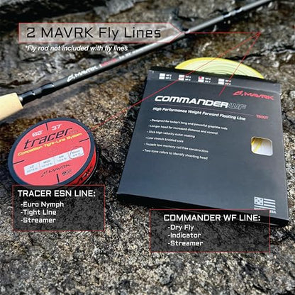 MAVRK USA Fly Fishing Line | Euro Nymph & Floating Lines | Level ESN Mono & Weight Forward Designs | High Visibility, Low Stretch, Freshwater Trout - color: Tracer 37, size: Micro