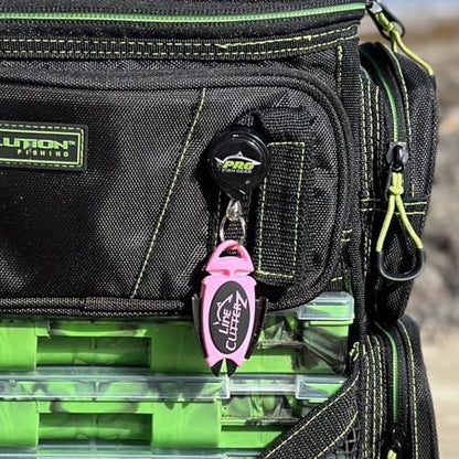 LINE CUTTERZ Patented Dual Hybrid Ceramic Cutter + Stainless Steel Micro Scissors Fishing Line Trimmer - Pink - color: Pink