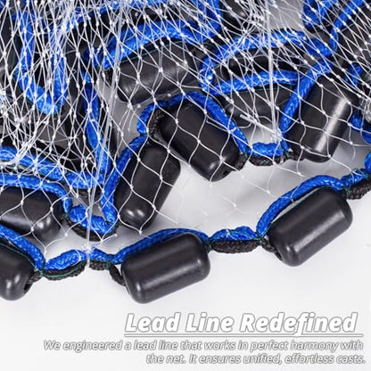 1.3 lbs/ft Fishing Cast Net with Eco-Friendly Lead Weights, 3/8inch Mesh Size, Throw Nets for Freshwater & Saltwater, 4/6/8/10/12 Ft Radius Casting Net - ProCast Series - size: 4-ft radius
