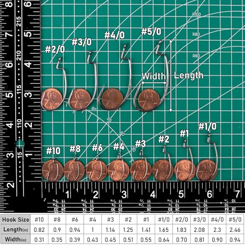Dr.Fish 50 Pack EWG Hooks, Bass Fishing Worm Hooks Freshwater Extra Wide Gap Texas Carolina Rigs - size: #2-50 Pack