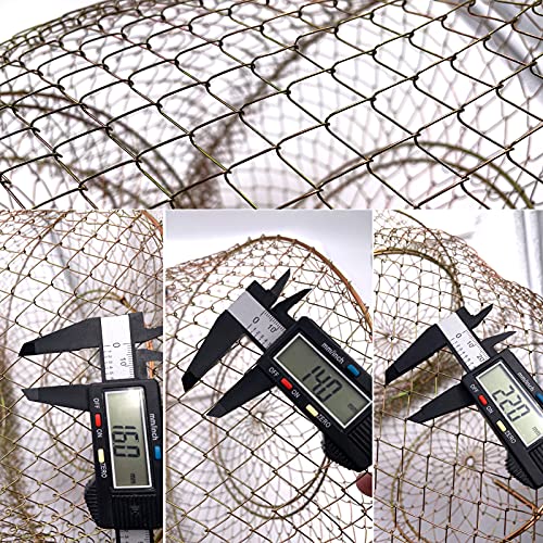 2pcs Metal Rustproof Collapsible Fish Basket - Robust and Easy to Use Net Cage for Live Fish