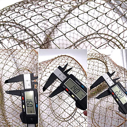 Metal Rustproof Collapsible Fish Basket - Robust and Easy to Use Net Cage for Live Fish