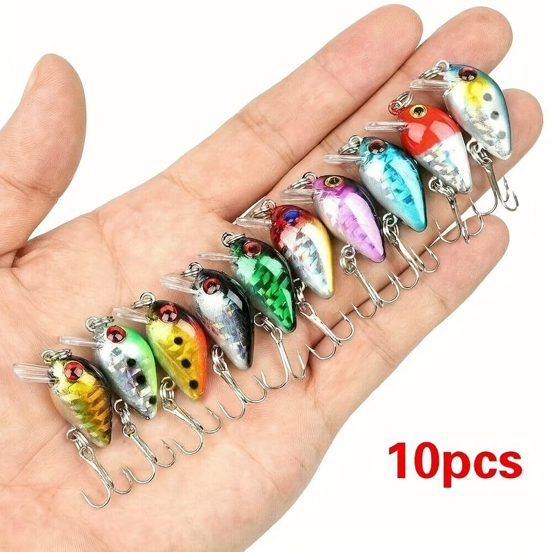 Premium Crankbait Fishing Lure Kit, Hard Bait Set with Treble Hooks, Wobbling Action Spoonbait for Bass, Pike, Carp, Saltwater Freshwater