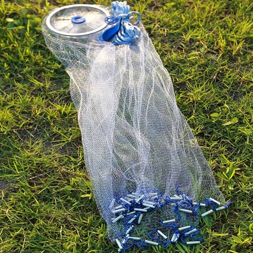 Cast Nets for Fishing Saltwater Fishing Net with Aluminum Ring for Bait Trap Fish Throw Net for Bait Fishing Cast Net 4FT