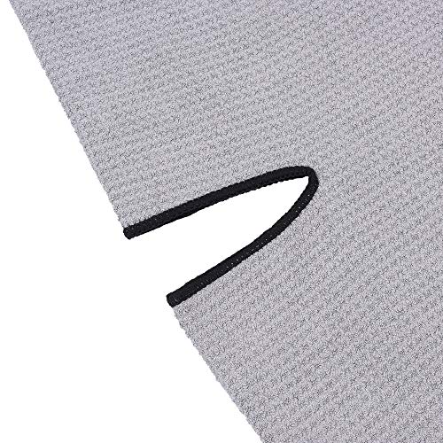 Mile High Life | Pro Tour Caddy Towel | 17" x 40" with 8" Center Slit | Premium Microfiber Waffle Texture - color: Gray/Black, size: 17" x 40"
