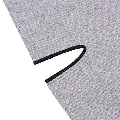 Mile High Life | Pro Tour Caddy Towel | 17" x 40" with 8" Center Slit | Premium Microfiber Waffle Texture - color: Gray/Black, size: 16" x 30"
