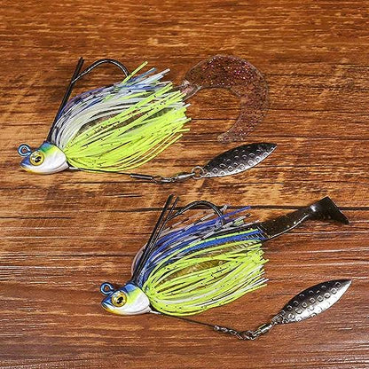 Swim-Jigs-for-Bass-Fishing-Lures Swimbait Underspin Swimming Bass Jigs 1/2 3/8 1/4 oz - color: Sexy Shad 2 Pack, size: 3/8 oz