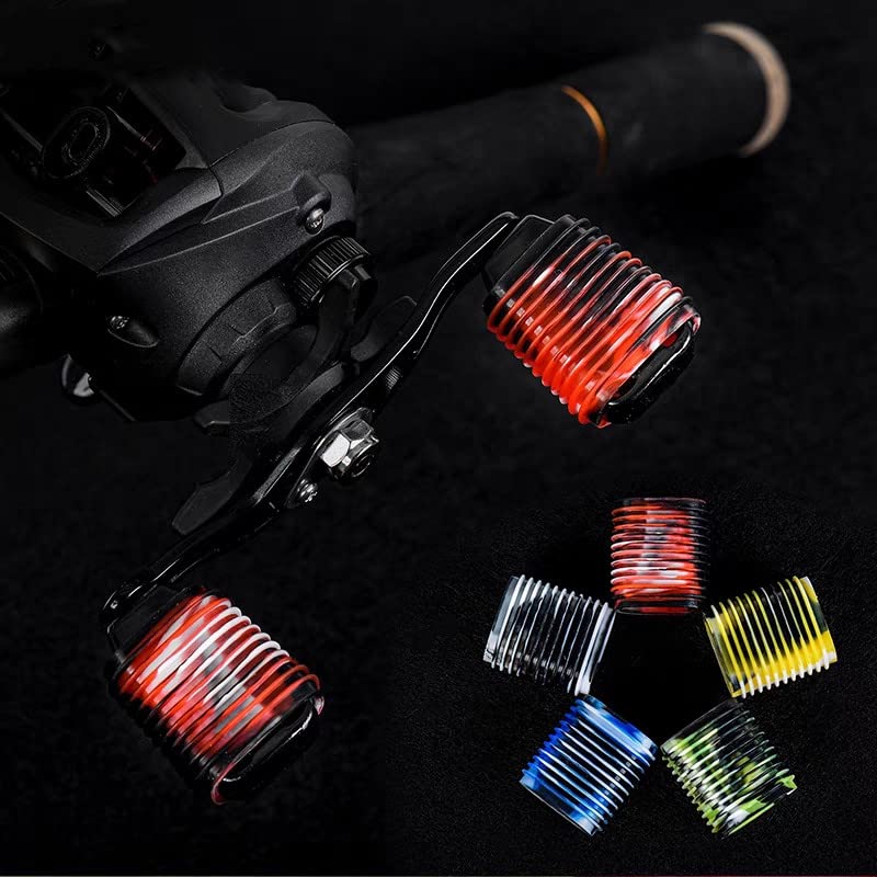 Rubber Fishing Reel Handle Grip Sleeve Non-Slip Baitcaster Knob Covers for Casting or Spinning Reel 8 Pieces