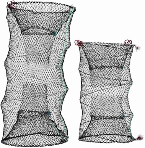Collapsible Fishing Trap Net Cast Mesh Landing Bait Net for Crab Shrimp Minnow Crawfish Catfish - size: Large 60cm