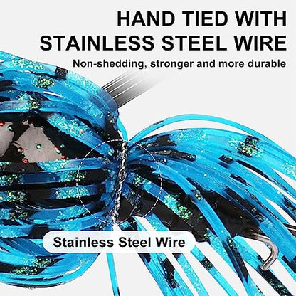 TRUSCEND Jigs Fishing Lures with Ultra Smooth Teflon Hook, Tour Grade Titanium Weed Guard Swim Jigs, Valuable Weedless Skirted Jig, Well-Made Lures for Crappie Bass Trout, Freshwater Fishing Gear - color: C-1/4oz