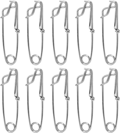 Dilwe Longline Snap Clip, 10Pcs 2.6X100mm Stainless Steel Long line Snap Clips Suitable for Long Line Fishing, Floats, Sharking, Tuna Fishing, Crabbing, Shrimping, etc