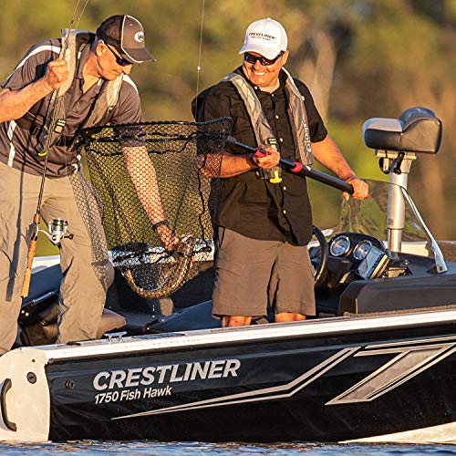 EGO S1 Genesis Modular Fishing Landing Net, Floating Aluminum Handle with Interchangeable Net Head System, Lightweight Kayak & Bank Fishing Net, Minimal Drag Design - size: 13" Handle, 14" x 16" Hoop, style: Lightweight Non-tangle Rubber Mesh