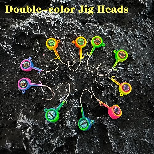 Crappie Jig Heads, 40packs Fishing Jig Heads Hooks Swimbait Jig Head 1/32oz 1/16oz 1/8 oz Fishing Jigs Heads for Crappie Bass Fishing - color: 1/8oz-40packs
