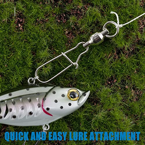 Dr.Fish 20 Pack Ball Bearing Snaps Swivels Fishing Tackles Duo Lock Snaps Stainless Steel Saltwater Freshwater Lure Leader Line Connector - size: #2-50LB-20 Pack