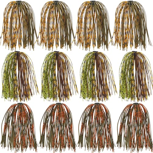 Spinner Bait Skirt Jig Skirts Replacement DIY Fishing Lure Making Supplies Soft Skirt for Spinnerbaits Bass Fishing Jigs Buzzbait Squid Jigs Fishing Lure Skirts - style: A-skirts-6pcs